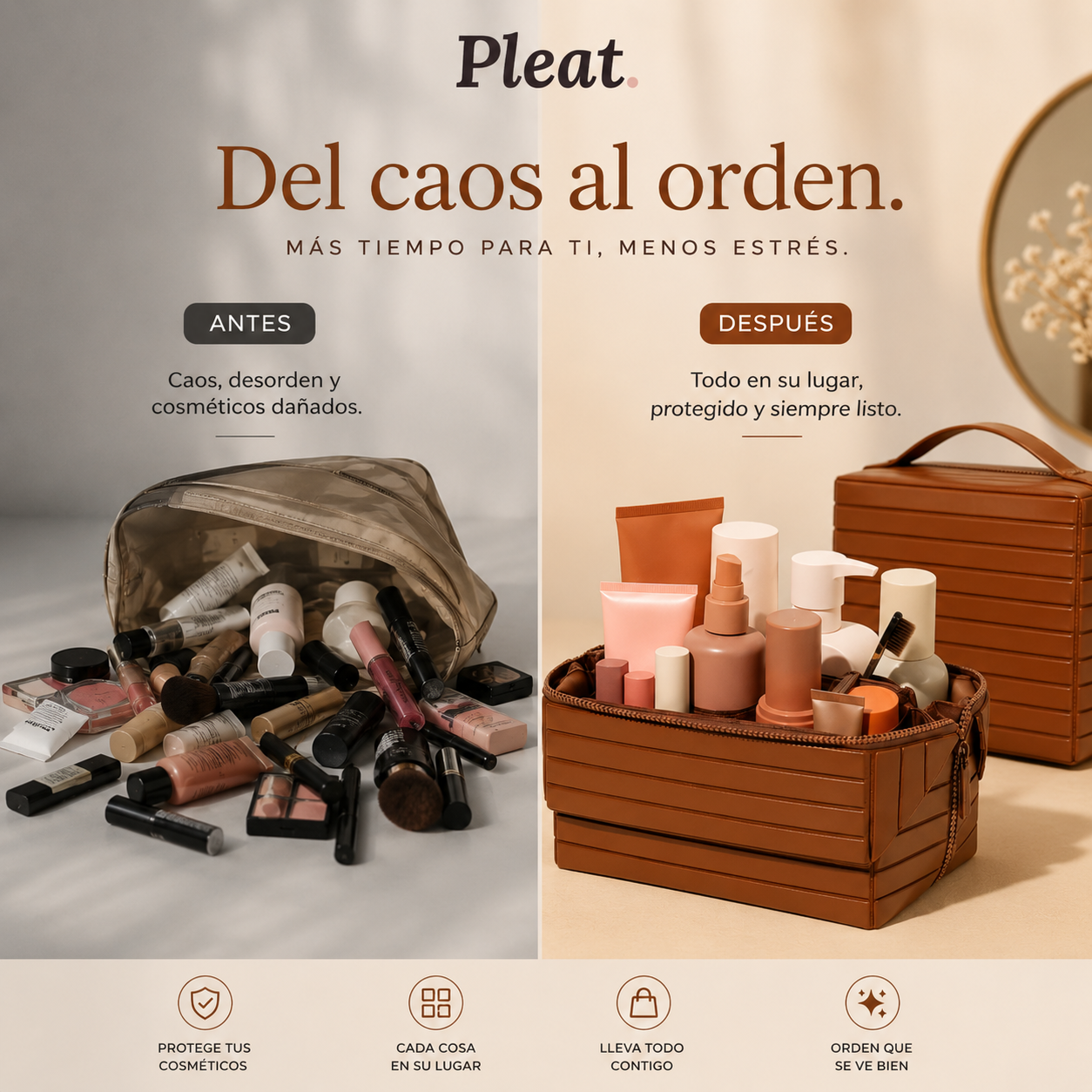 Pleat™ Cosmetiquera Práctica de Viaje